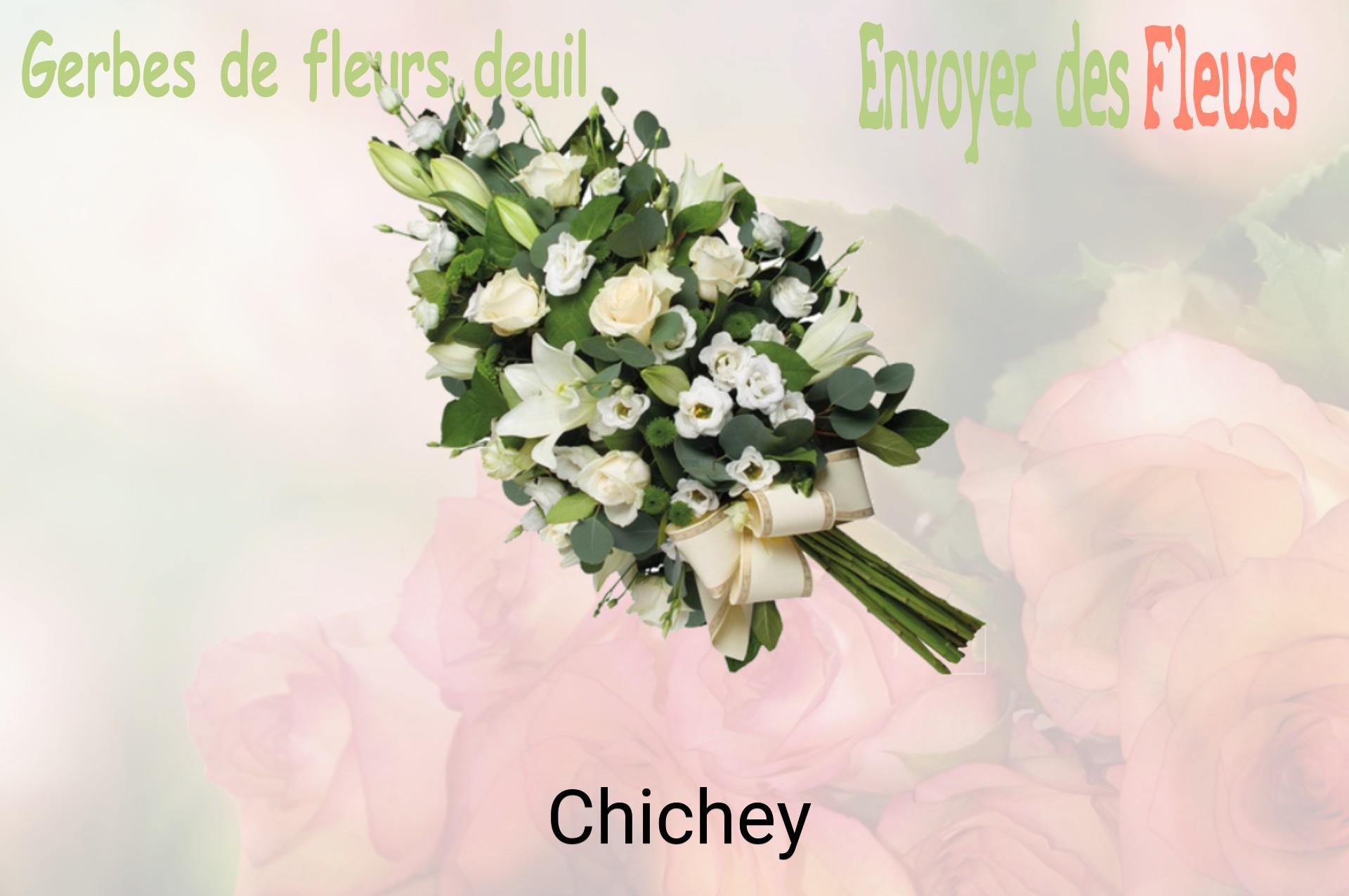 Gerbe de fleurs de deuil livrée à Chichey